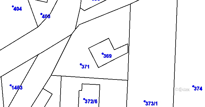 Parcela st. 369 v KÚ Sobotín, Katastrální mapa