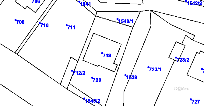 Parcela st. 719 v KÚ Sobotín, Katastrální mapa