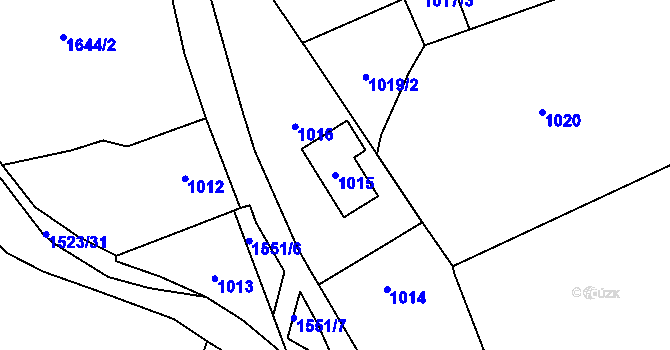 Parcela st. 1015 v KÚ Sobotín, Katastrální mapa