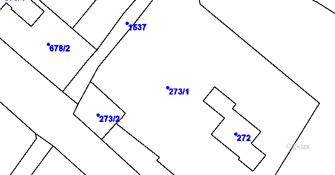 Parcela st. 273/1 v KÚ Sobotín, Katastrální mapa