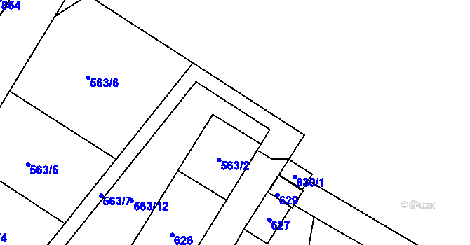 Parcela st. 563/9 v KÚ Sobotín, Katastrální mapa