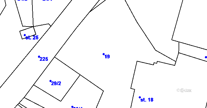 Parcela st. 19 v KÚ Čálovice, Katastrální mapa