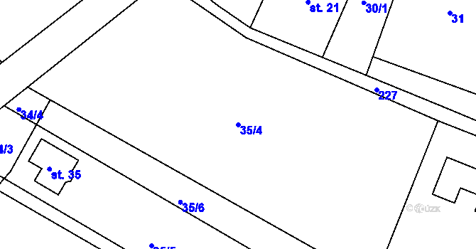 Parcela st. 35/4 v KÚ Čálovice, Katastrální mapa