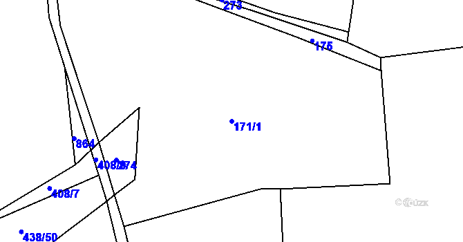Parcela st. 171/1 v KÚ Čálovice, Katastrální mapa