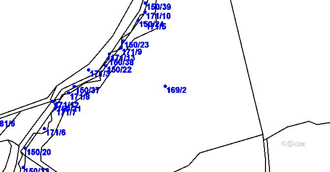Parcela st. 169/2 v KÚ Čálovice, Katastrální mapa