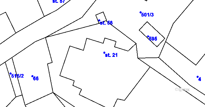 Parcela st. 21 v KÚ Lavice, Katastrální mapa
