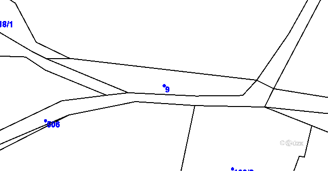 Parcela st. 9 v KÚ Lavice, Katastrální mapa