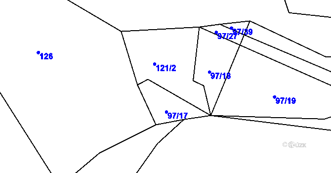 Parcela st. 122 v KÚ Lavice, Katastrální mapa