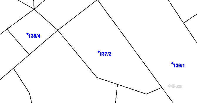 Parcela st. 137/2 v KÚ Lavice, Katastrální mapa