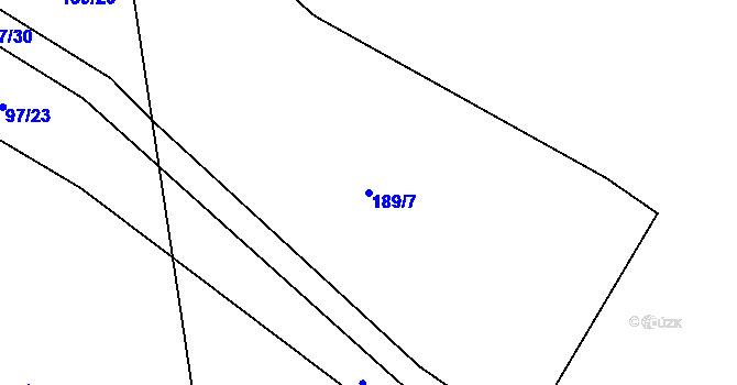 Parcela st. 189/7 v KÚ Lavice, Katastrální mapa