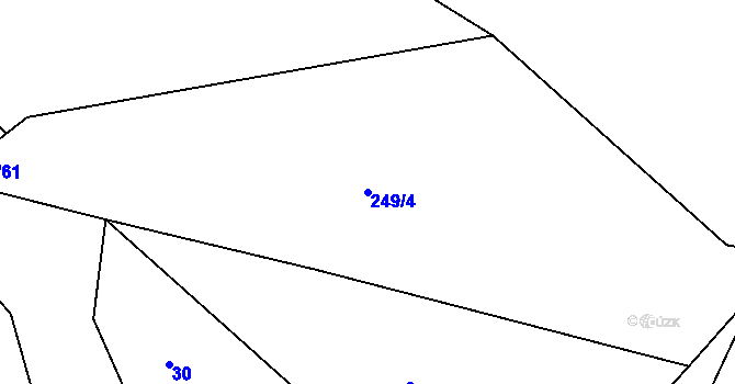 Parcela st. 249/4 v KÚ Lavice, Katastrální mapa