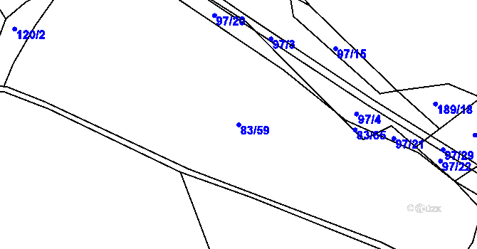 Parcela st. 83/59 v KÚ Lavice, Katastrální mapa