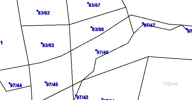 Parcela st. 97/46 v KÚ Lavice, Katastrální mapa
