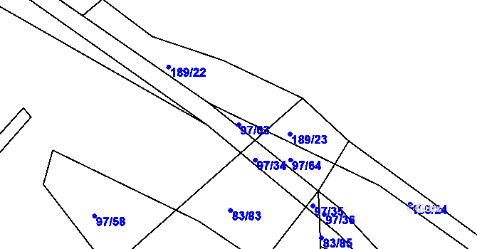 Parcela st. 97/63 v KÚ Lavice, Katastrální mapa