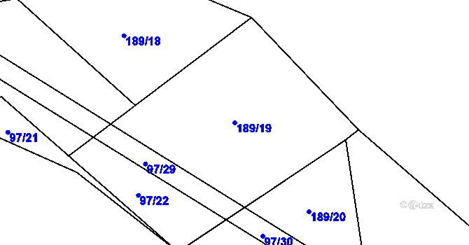 Parcela st. 189/19 v KÚ Lavice, Katastrální mapa