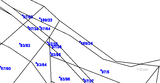 Parcela st. 189/24 v KÚ Lavice, Katastrální mapa