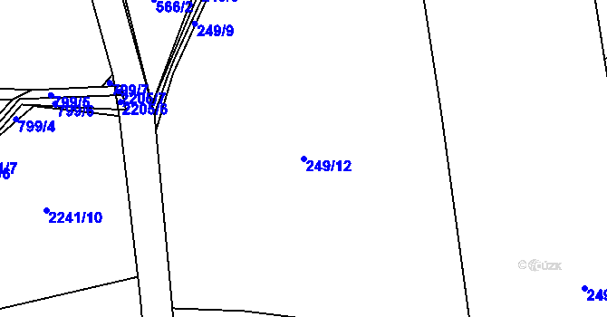 Parcela st. 249/12 v KÚ Lavice, Katastrální mapa