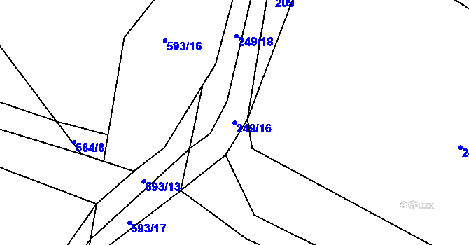 Parcela st. 249/16 v KÚ Lavice, Katastrální mapa