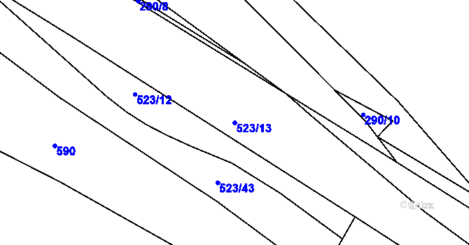Parcela st. 523/13 v KÚ Lavice, Katastrální mapa