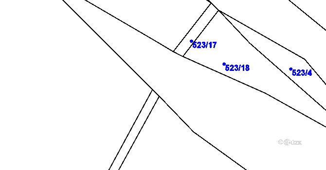 Parcela st. 523/16 v KÚ Lavice, Katastrální mapa