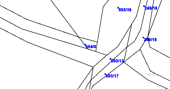 Parcela st. 564/8 v KÚ Lavice, Katastrální mapa
