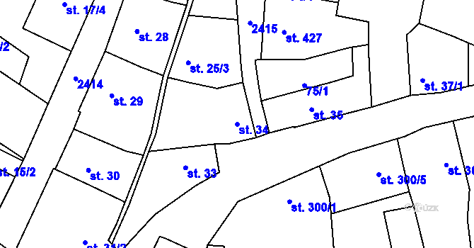 Parcela st. 34 v KÚ Sobotka, Katastrální mapa