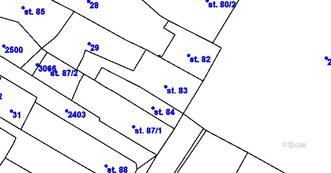 Parcela st. 83 v KÚ Sobotka, Katastrální mapa