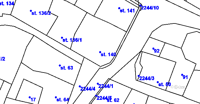 Parcela st. 140 v KÚ Sobotka, Katastrální mapa
