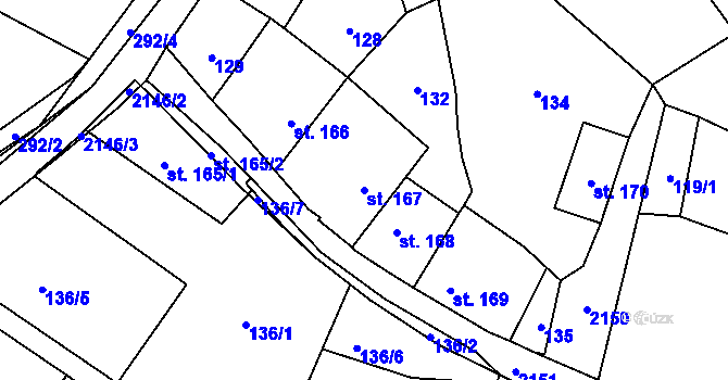 Parcela st. 167 v KÚ Sobotka, Katastrální mapa