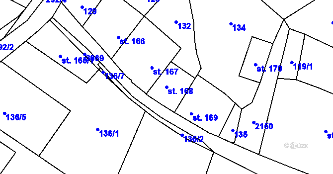 Parcela st. 168 v KÚ Sobotka, Katastrální mapa