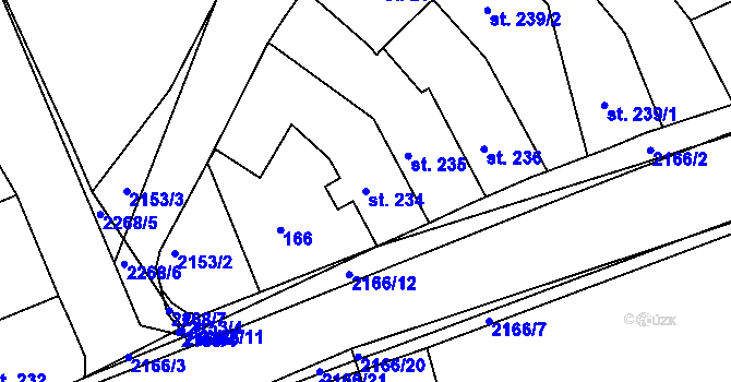 Parcela st. 234 v KÚ Sobotka, Katastrální mapa