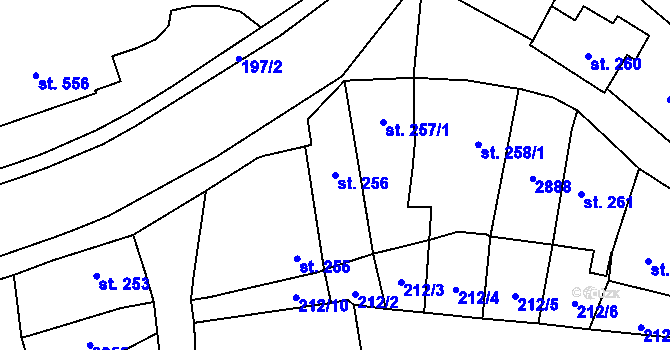 Parcela st. 256 v KÚ Sobotka, Katastrální mapa