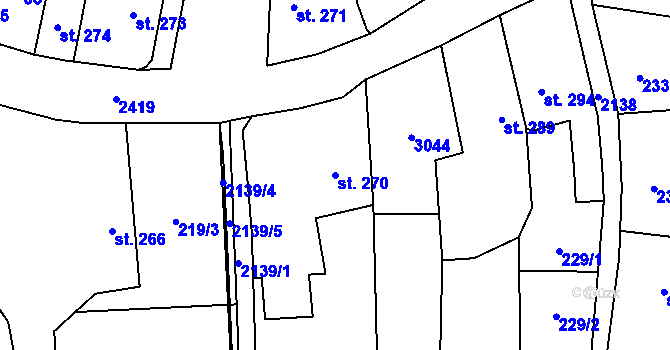 Parcela st. 270 v KÚ Sobotka, Katastrální mapa