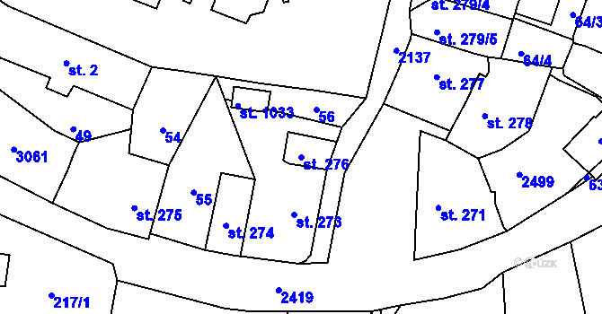 Parcela st. 276 v KÚ Sobotka, Katastrální mapa