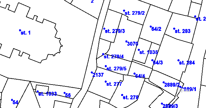 Parcela st. 279/4 v KÚ Sobotka, Katastrální mapa