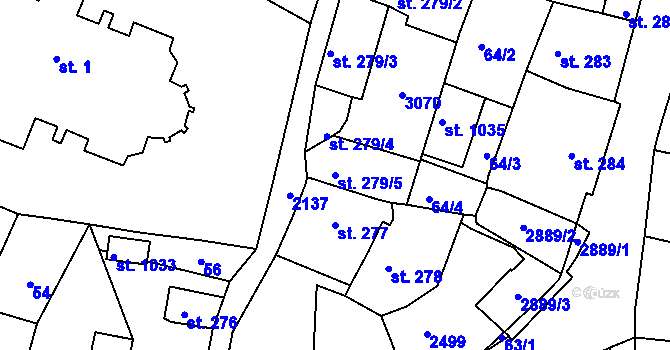 Parcela st. 279/5 v KÚ Sobotka, Katastrální mapa