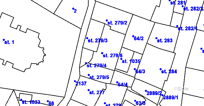 Parcela st. 279/6 v KÚ Sobotka, Katastrální mapa