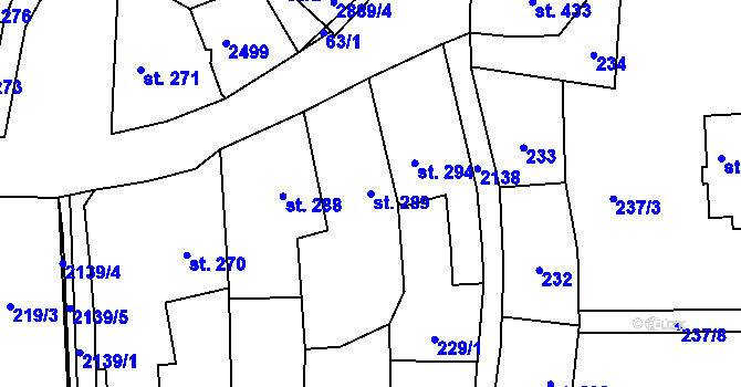 Parcela st. 289 v KÚ Sobotka, Katastrální mapa