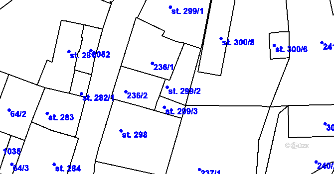 Parcela st. 299/2 v KÚ Sobotka, Katastrální mapa