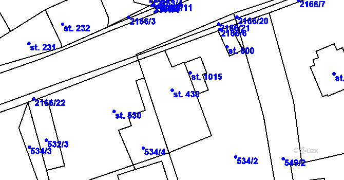 Parcela st. 438 v KÚ Sobotka, Katastrální mapa
