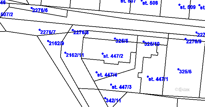 Parcela st. 447/2 v KÚ Sobotka, Katastrální mapa
