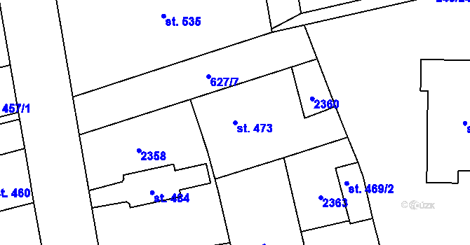 Parcela st. 473 v KÚ Sobotka, Katastrální mapa