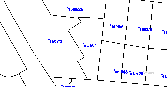 Parcela st. 504 v KÚ Sobotka, Katastrální mapa