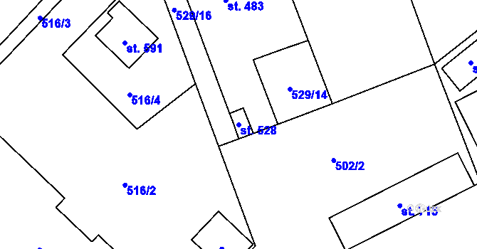 Parcela st. 528 v KÚ Sobotka, Katastrální mapa
