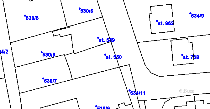 Parcela st. 550 v KÚ Sobotka, Katastrální mapa
