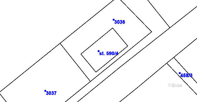 Parcela st. 590/4 v KÚ Sobotka, Katastrální mapa