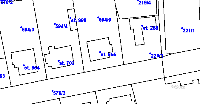 Parcela st. 655 v KÚ Sobotka, Katastrální mapa