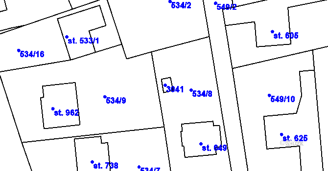 Parcela st. 739 v KÚ Sobotka, Katastrální mapa