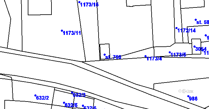Parcela st. 766 v KÚ Sobotka, Katastrální mapa