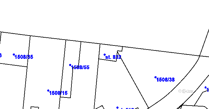 Parcela st. 832 v KÚ Sobotka, Katastrální mapa